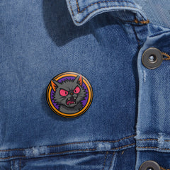 Furioso Cat Pin Button — Cute Spooky Enamel-Style Round Badge for Jackets & Bags image 2